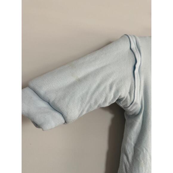 Light Blue Size 3 to 6 months Baby Boy Zip Love Cat Sleepsuit One Piece FLAWED - Picture 4 of 10